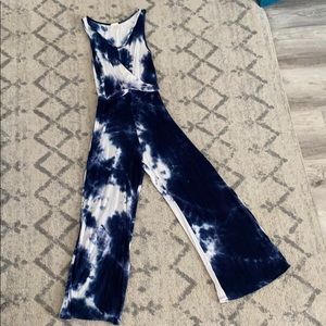 Tie-dyed cropped jumpsuit